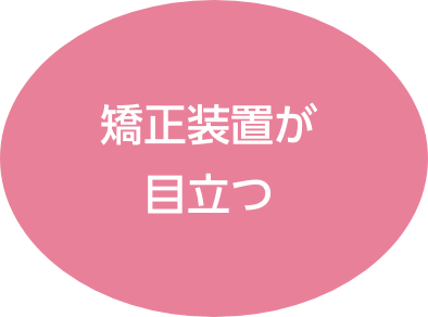 矯正装置が目立つ